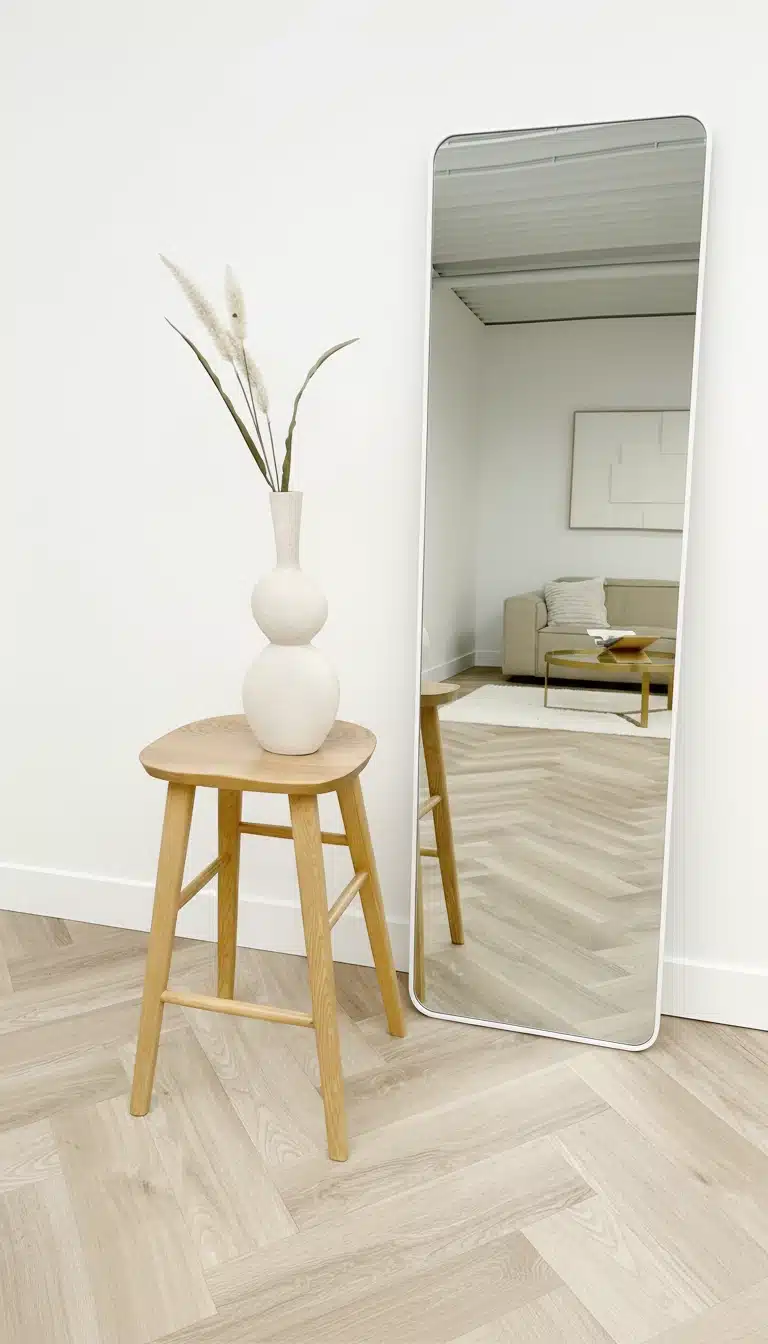 Ivar afgeronde hoek spiegel 170x50 cm mat wit