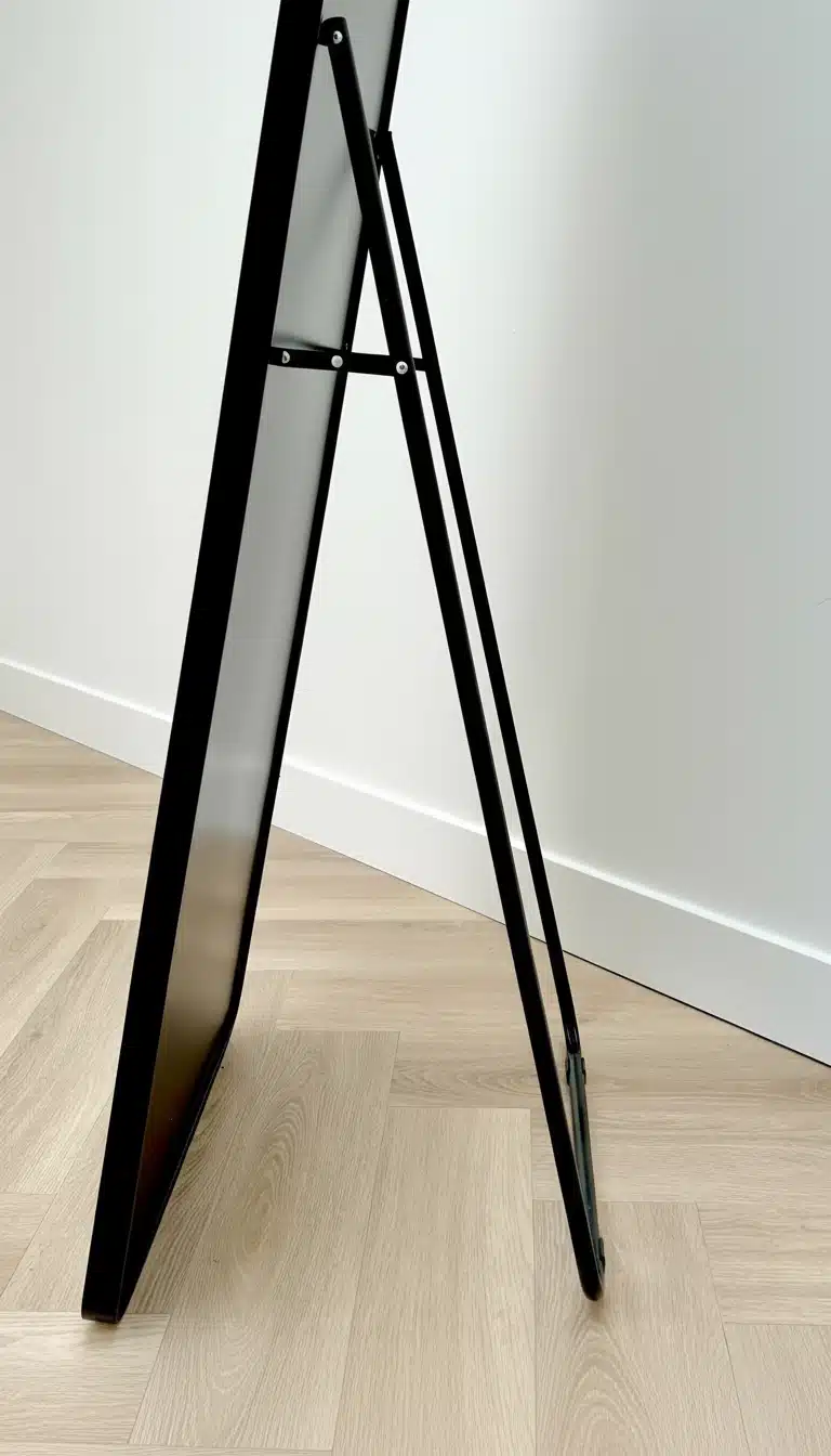 Ivar afgeronde hoek spiegel 170x50 cm zwart 5