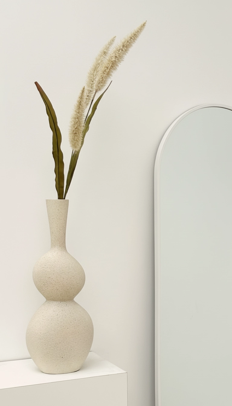 Miroir ovale Lara 150 x 45 cm, blanc mat