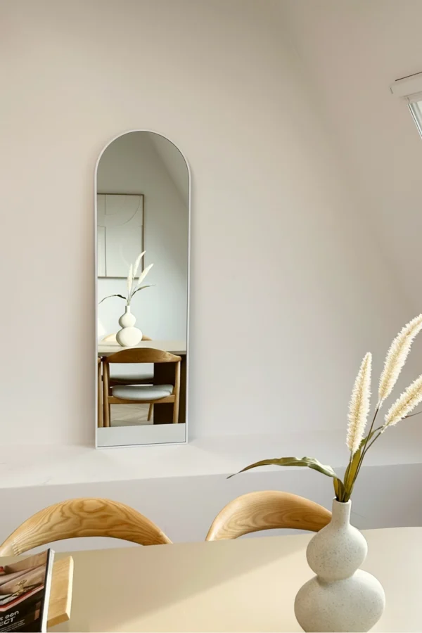 Boogspiegel 150×45 cm – Mat Wit
