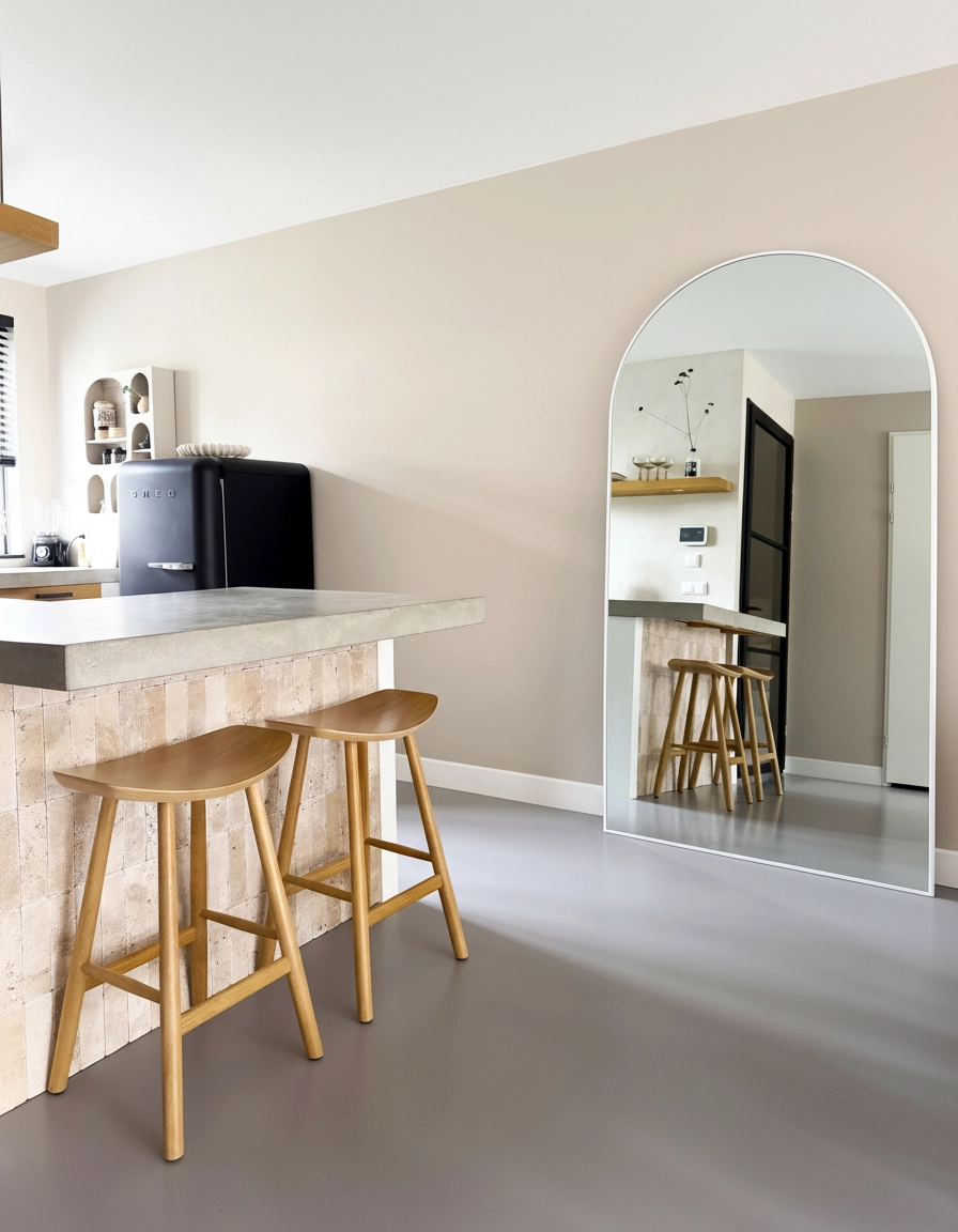 Miroir Maj 215 x 110 cm, blanc mat