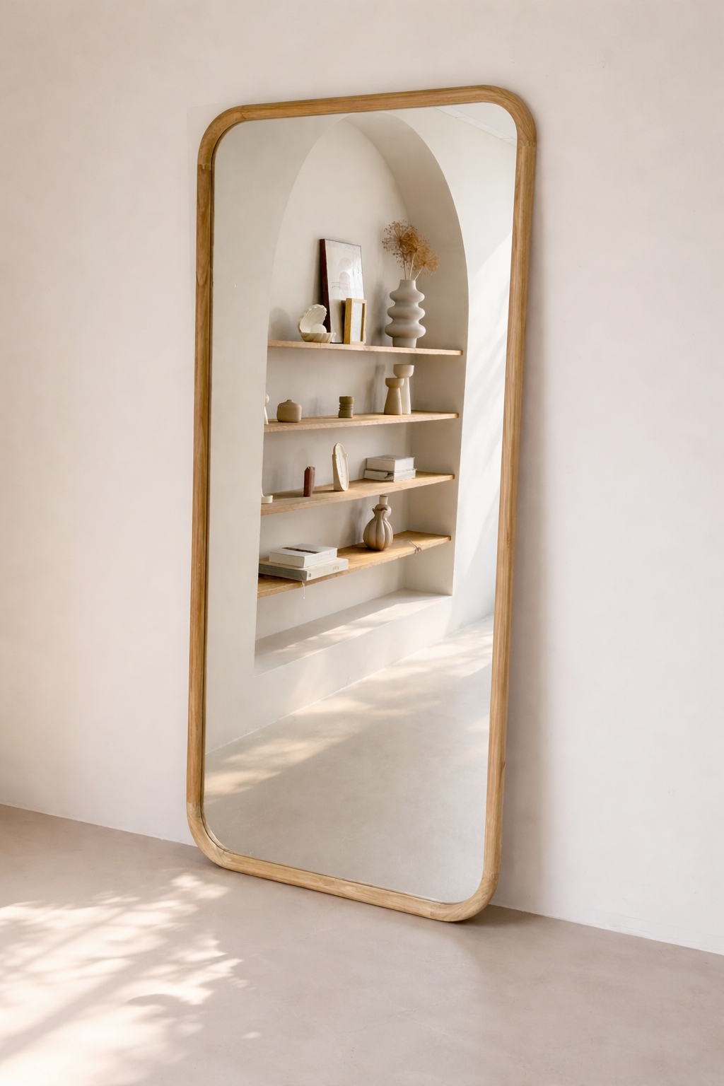 Ivar Wood rechthoekige spiegel met afgeronde hoek 190x90 cm - Naturel 2