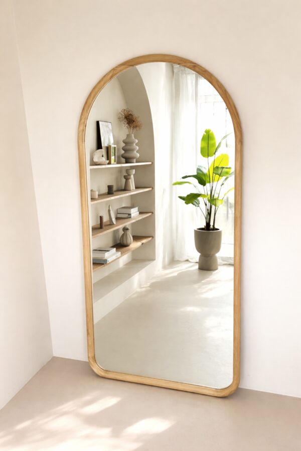 Boogspiegel hout 190×90 cm – naturel
