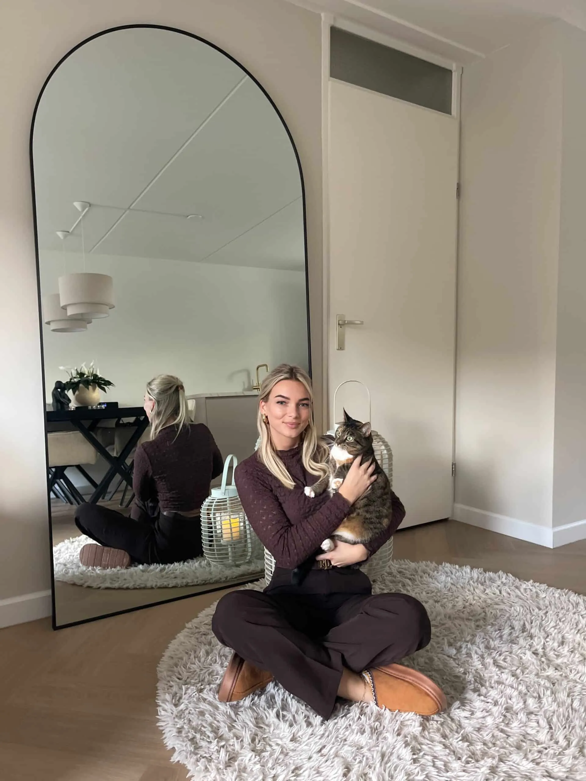 Maj boogspiegel 215x110 cm zwart