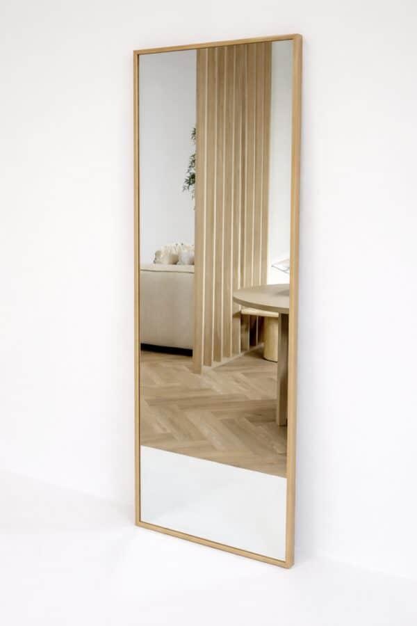 Rechthoekige spiegel Eikenhout 125×40 cm