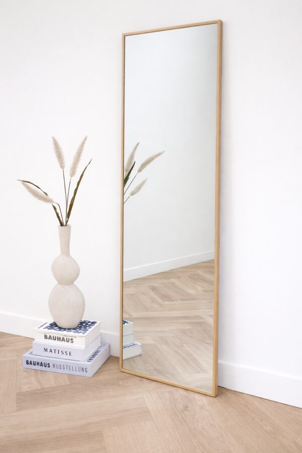 Rechthoekige spiegel Eikenhout 150×45 cm