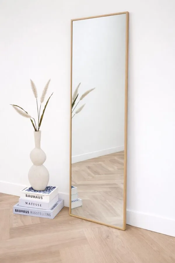 Rechthoekige spiegel Eikenhout 150×45 cm