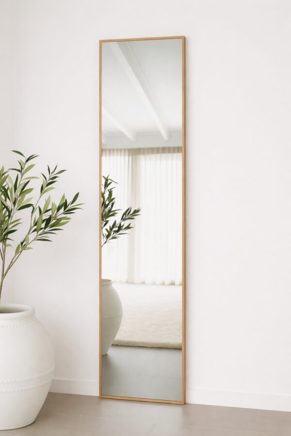 Rechthoekige spiegel Eikenhout 180×40 cm