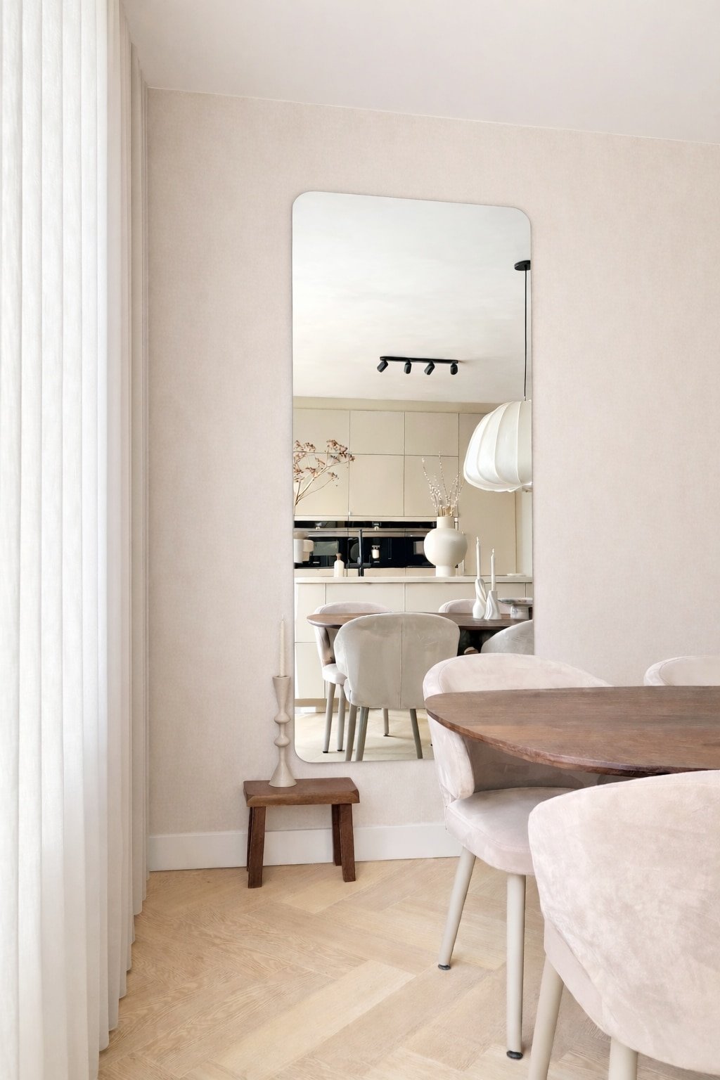 Ivar Frameless afgeronde hoek spiegel 210x90 cm