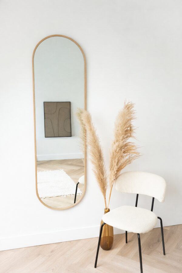 Ovale spiegel Eikenhout 170×50 cm