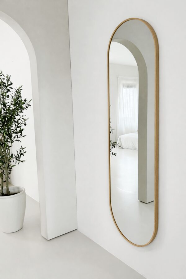 Ovale spiegel Eikenhout 190×60 cm