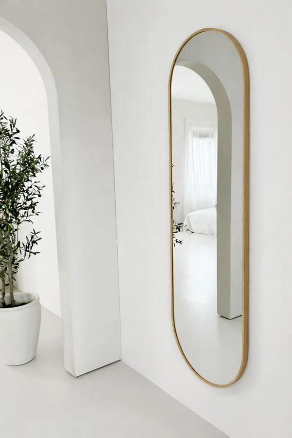 Oval Mirror, Oak, 190×60 cm