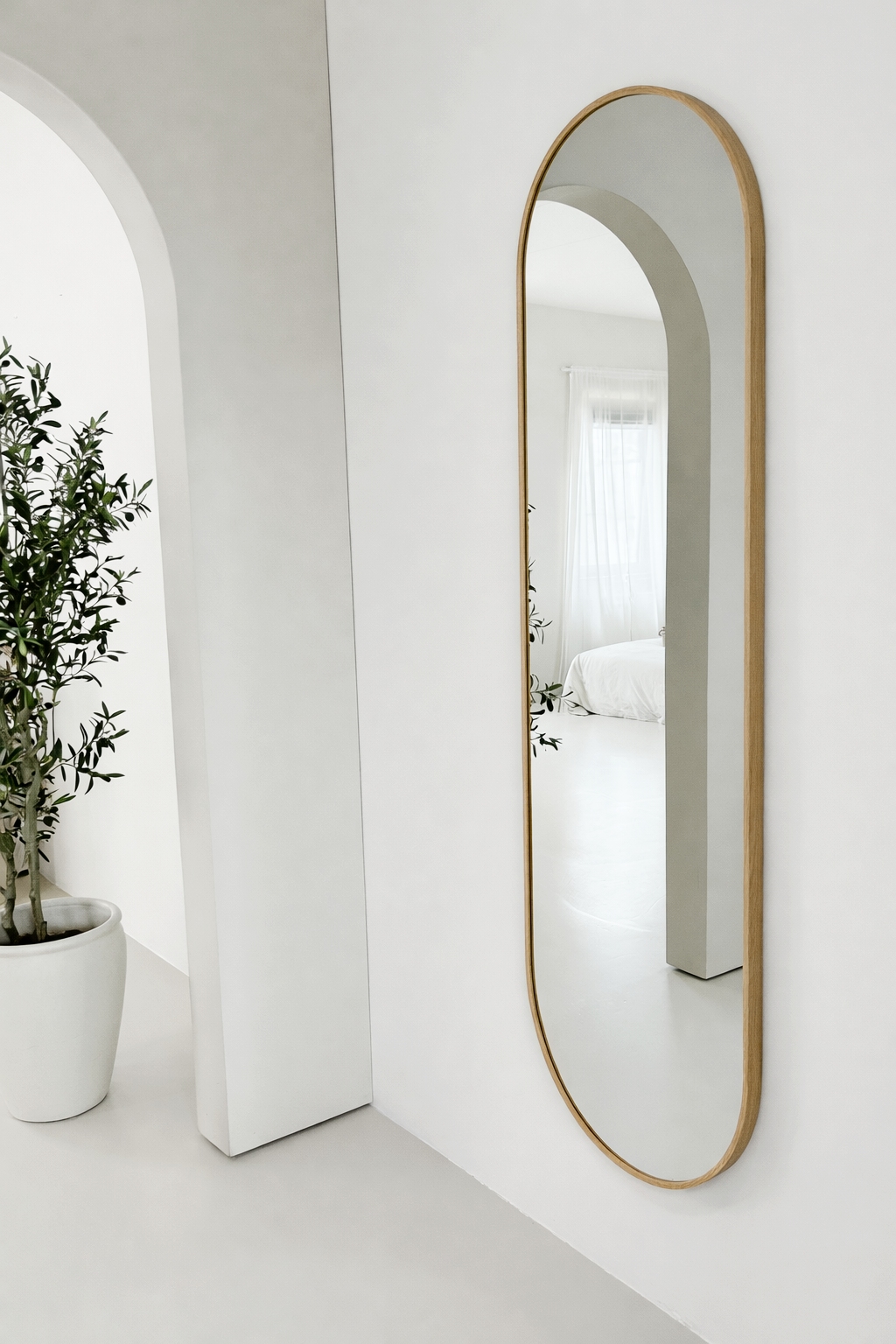 Lara Oak ovale spiegel 190x60 cm