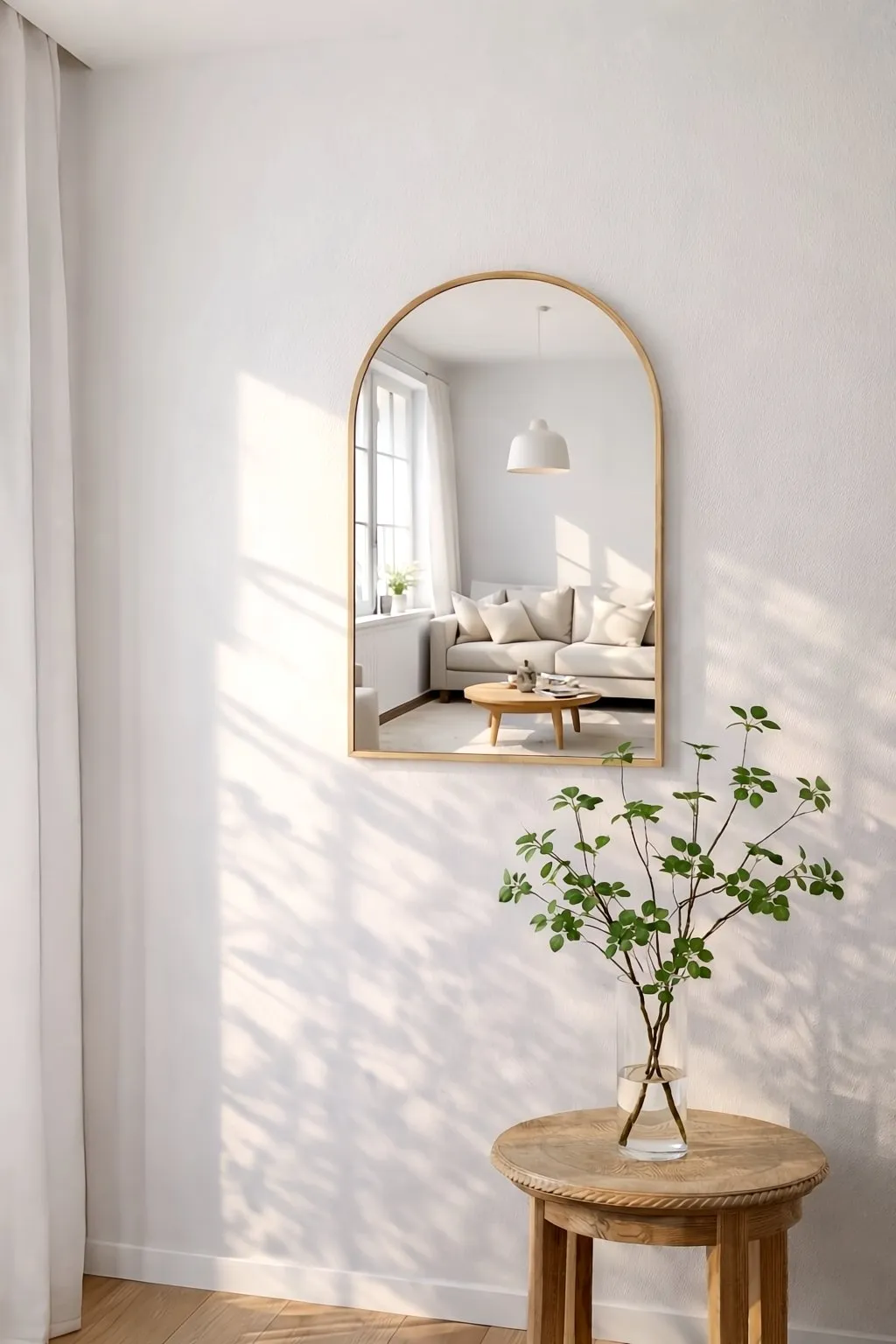 Miroir arc Maj Oak 90 x 60 cm