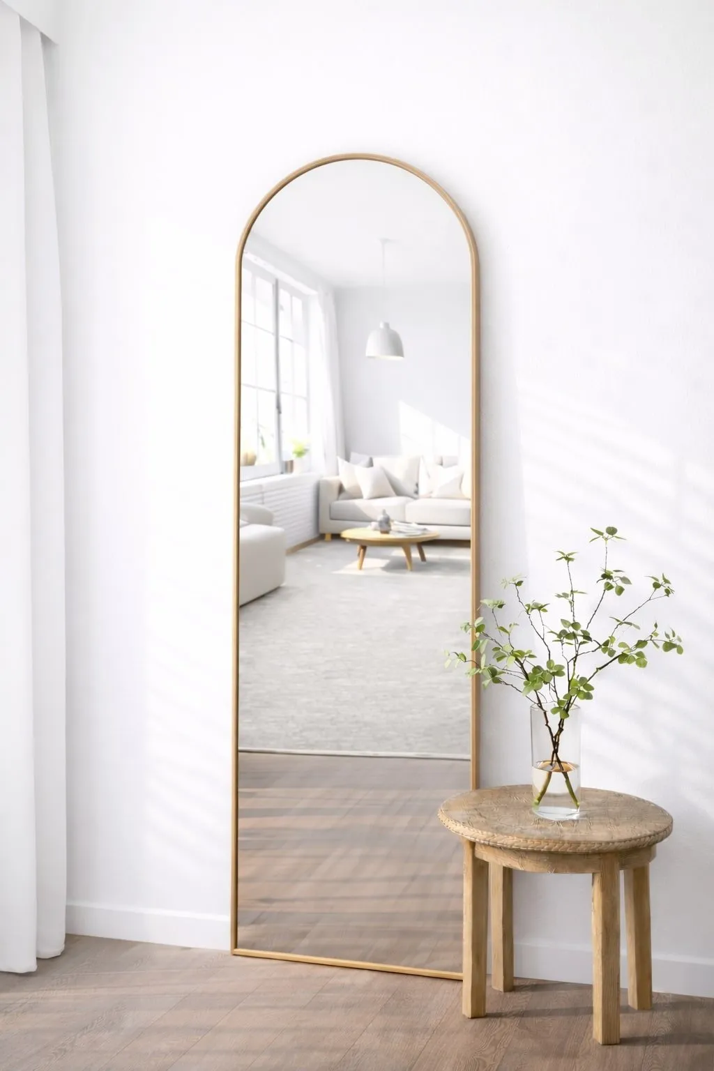 Maj oak arched mirror 190x60 cm 2