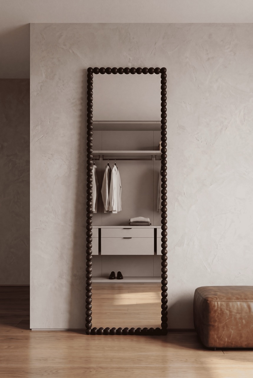 Finn Beads - Rechthoekige spiegel 170x50 cm Walnut 1