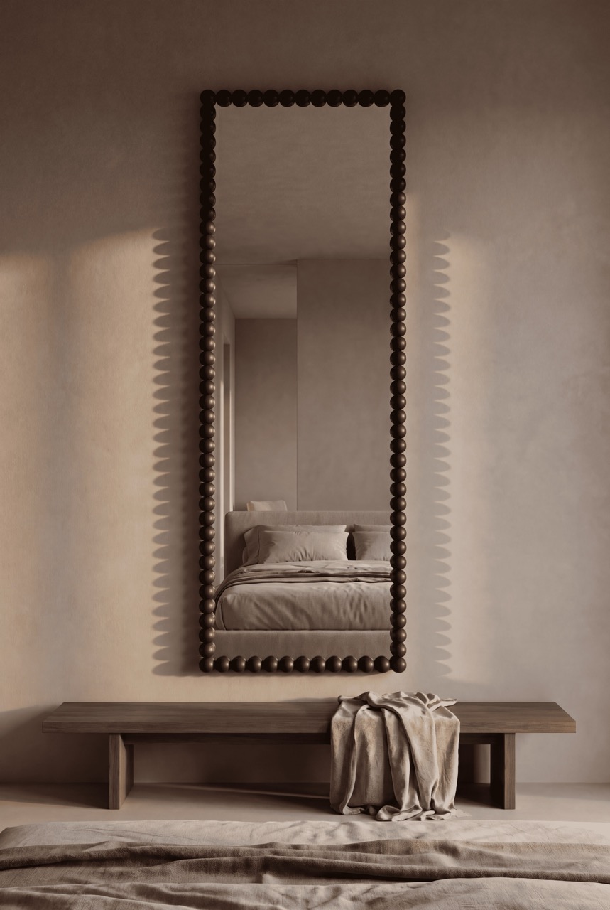 Finn Beads - Rechthoekige spiegel 170x50 cm Walnut 3