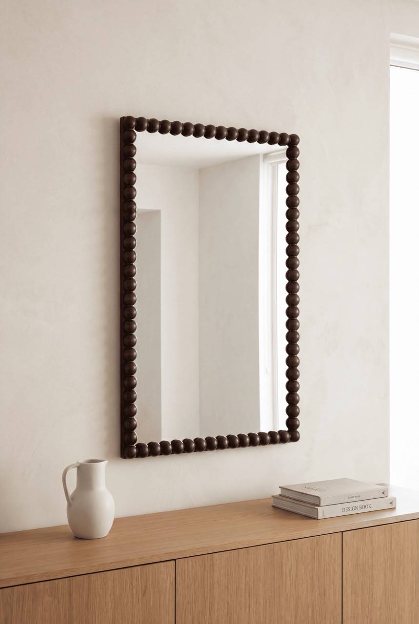 Finn Beads - Rechthoekige spiegel 90x60 cm Walnut 2