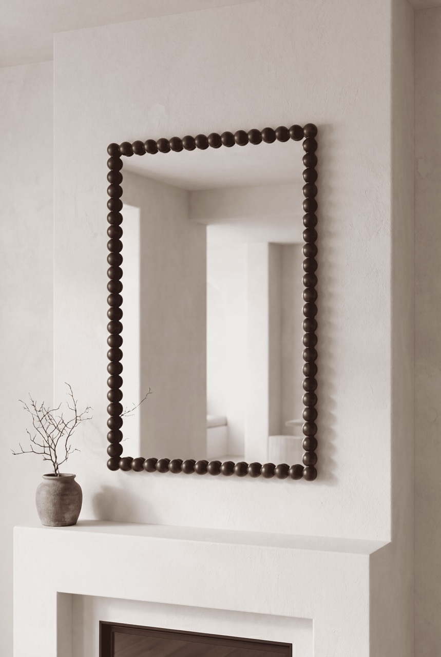 Finn Beads - Rechthoekige spiegel 90x60 cm Walnut 5