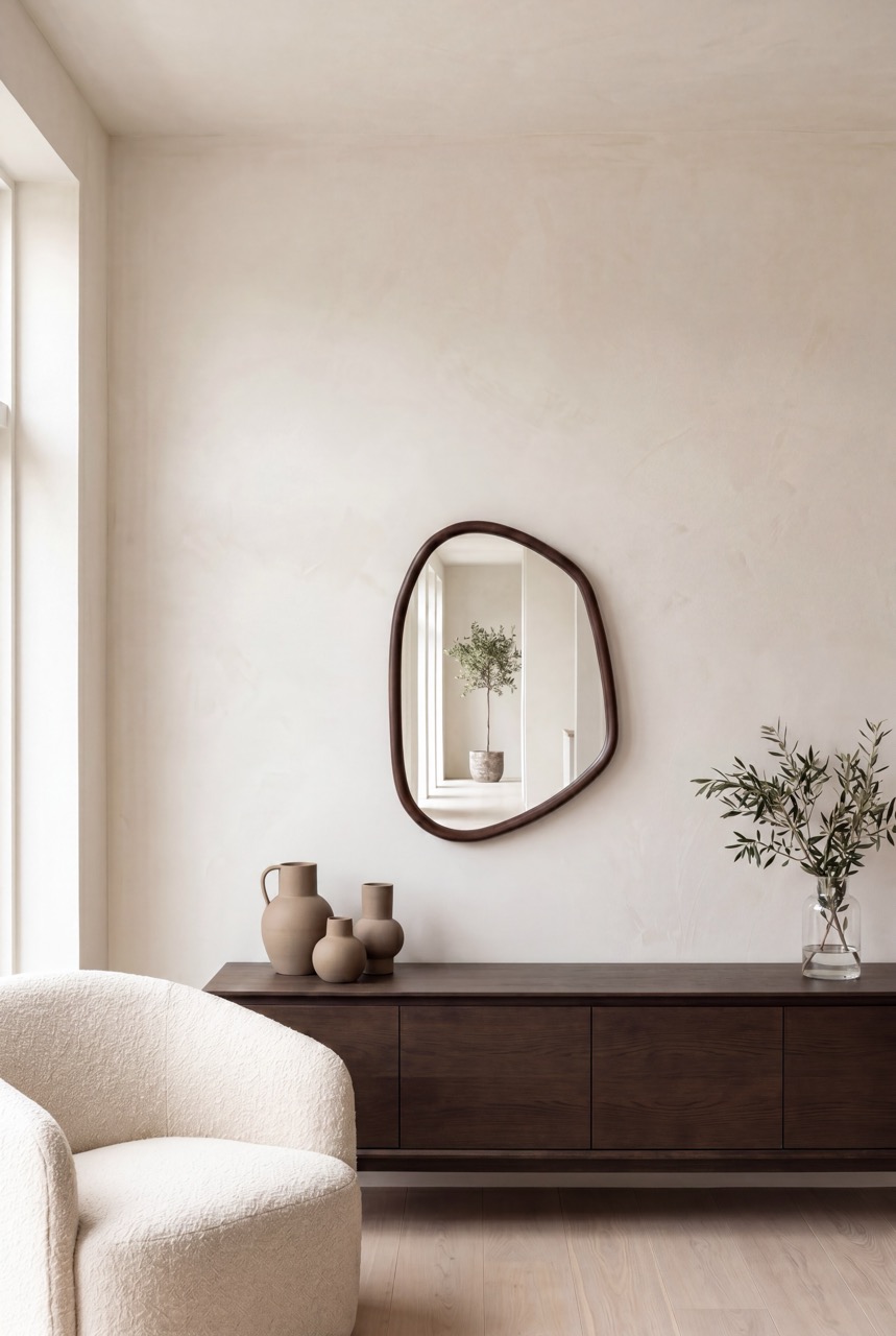 Hanna Wood - Organische spiegel 80x58 cm Walnut 1