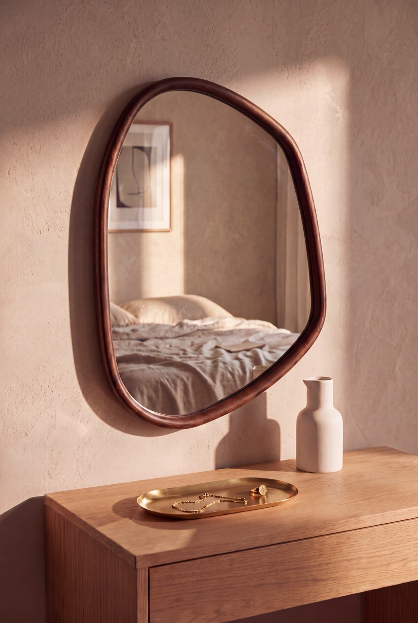 Hanna Wood - Organische spiegel 80x58 cm Walnut 3