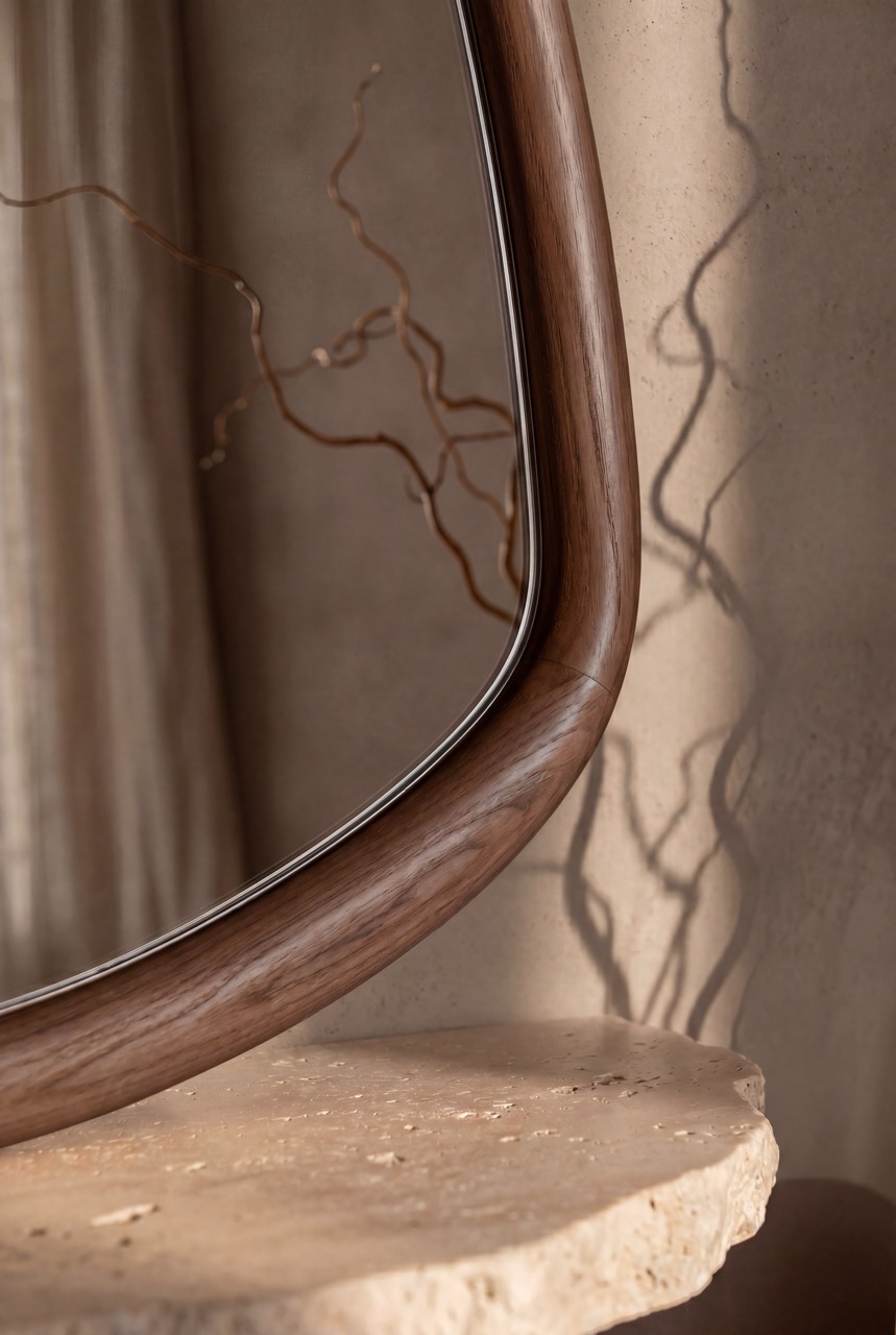Hanna Wood - Organische spiegel 80x58 cm Walnut 4