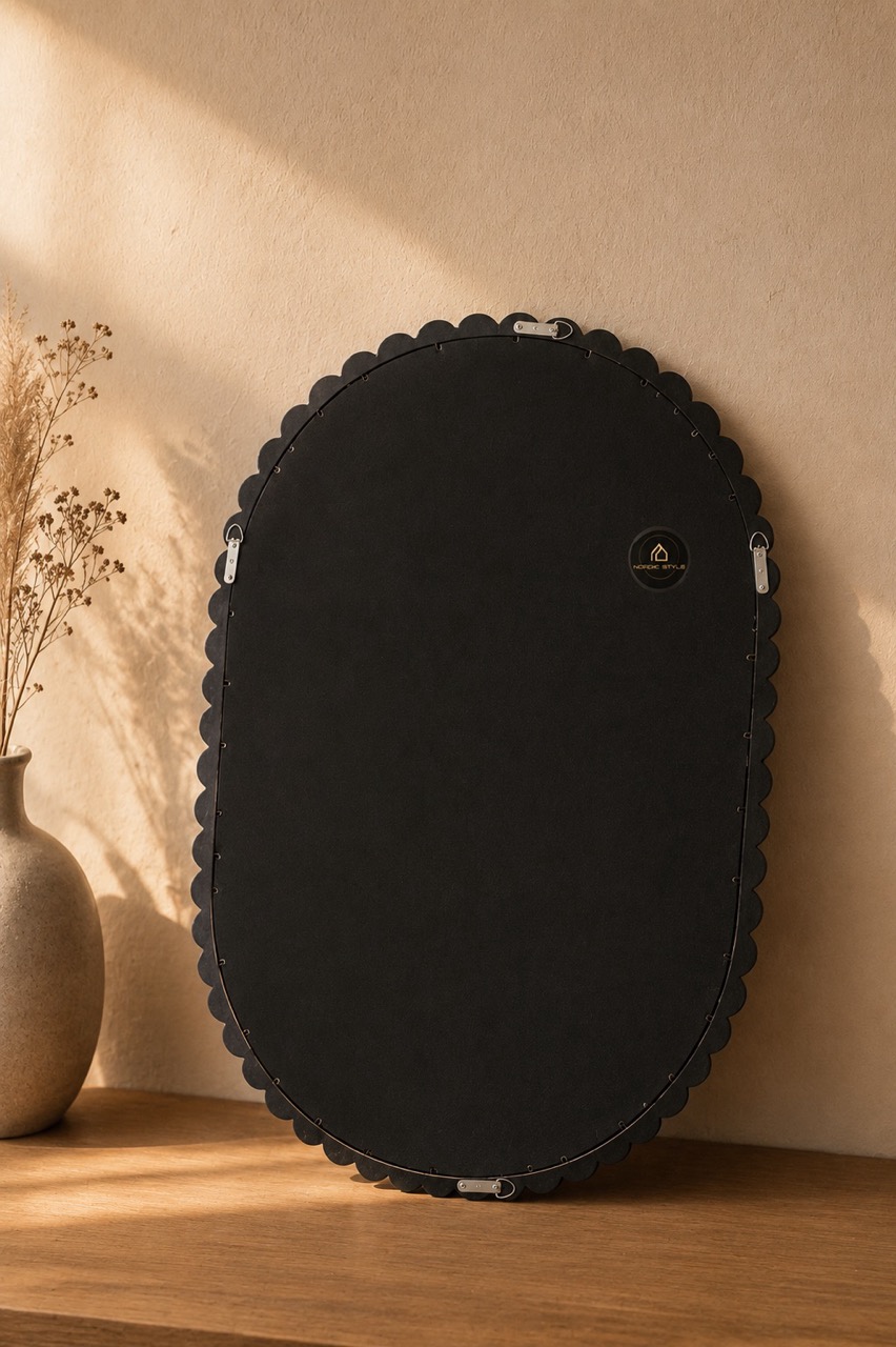 Lara Beads - Ovale spiegel 90x60 cm Walnut 5