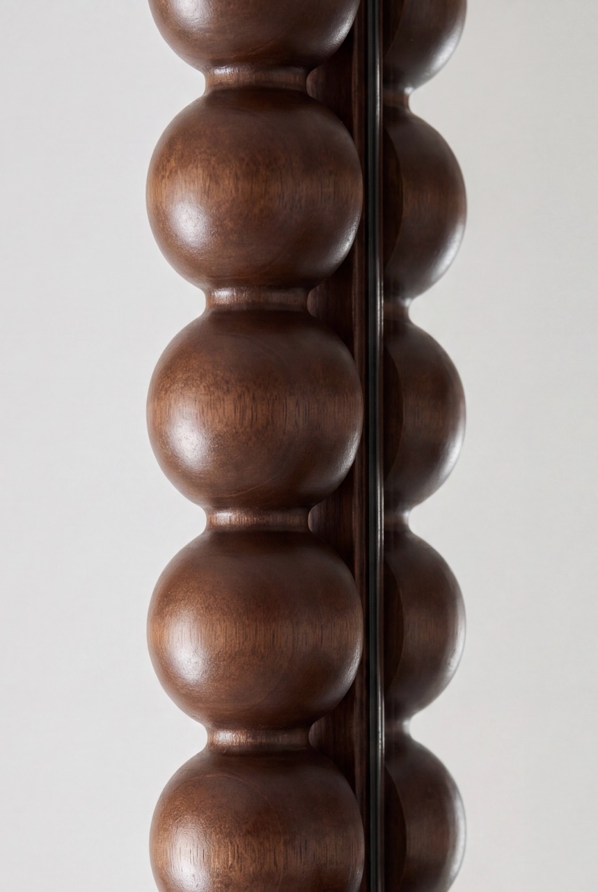 Lara Beads - ovale spiegel 170x50 cm walnut 4