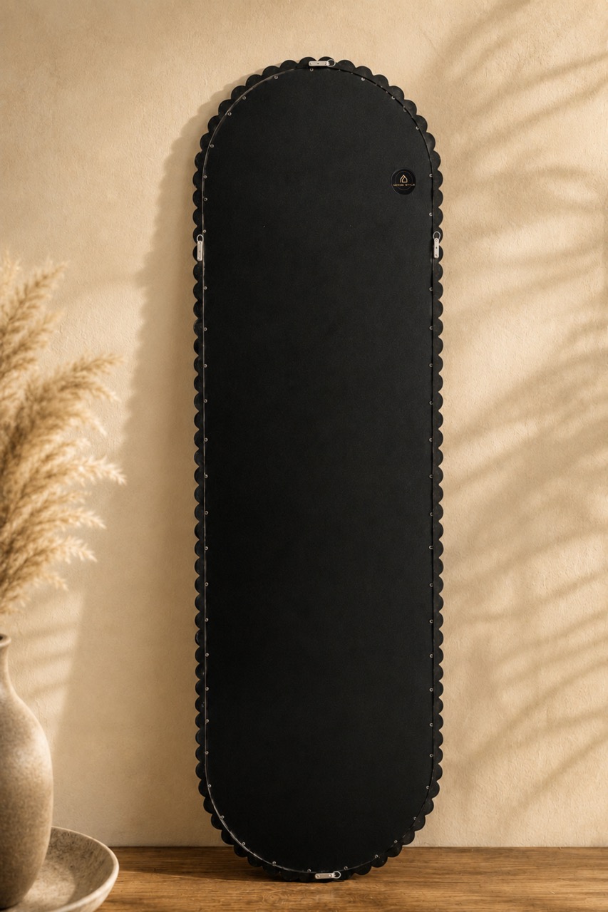 Lara Beads - ovale spiegel 170x50 cm walnut 6