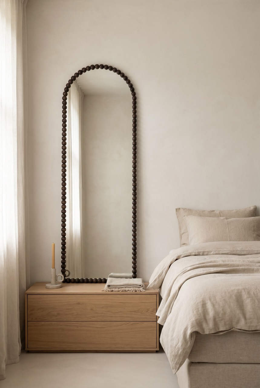 Maj BEADS - boogspiegel 180x60 cm walnut 2