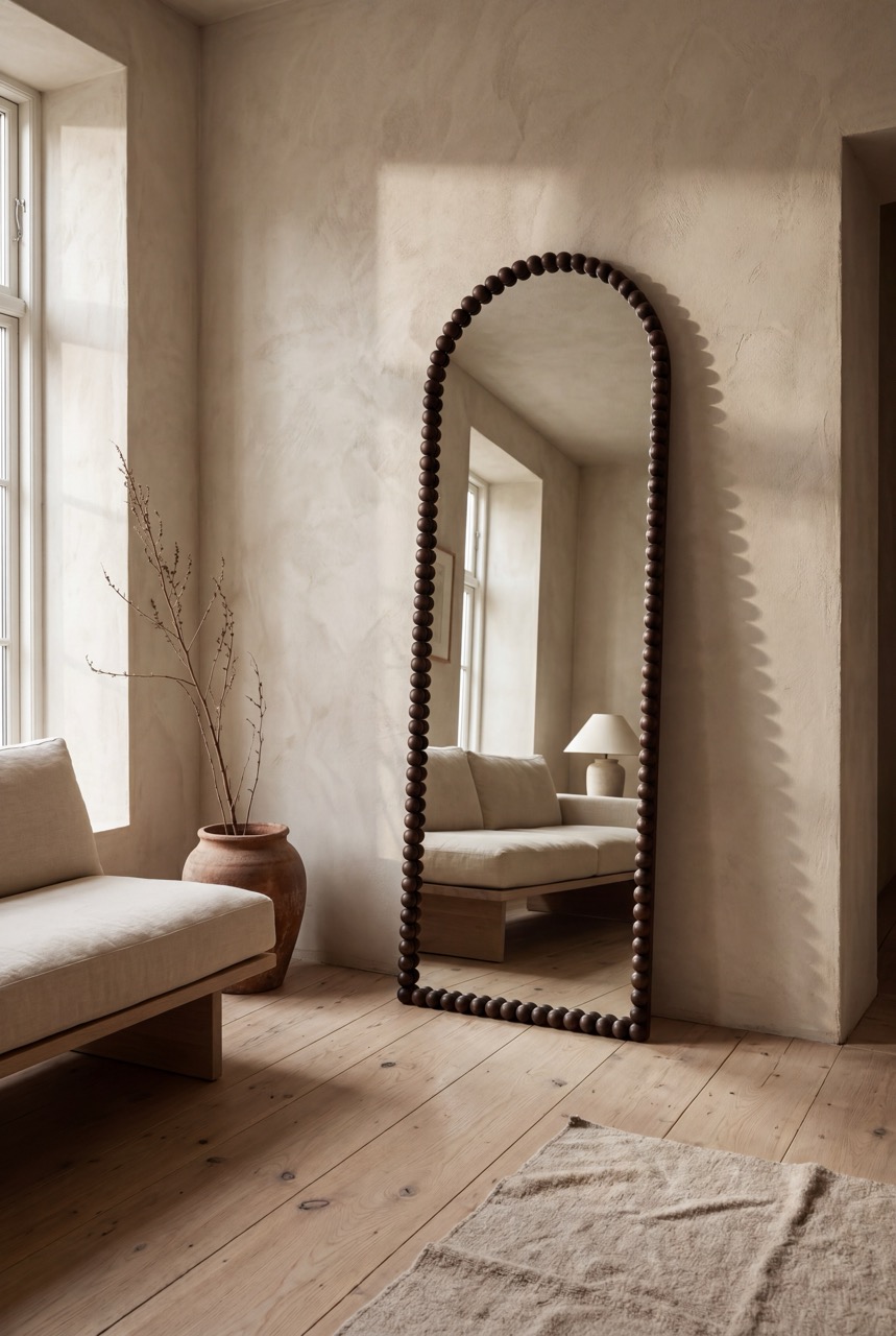 Maj BEADS - boogspiegel 180x60 cm walnut
