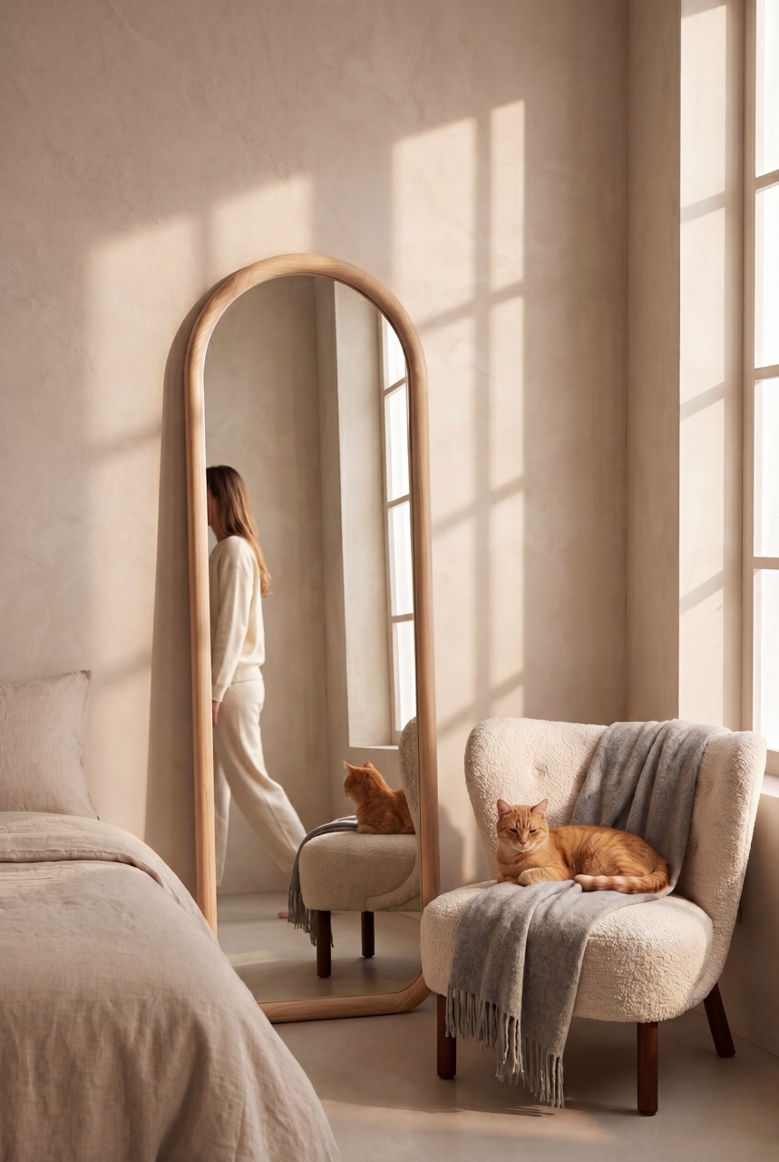 Maj Wood - Arched Mirror 180x60 cm Natural 5