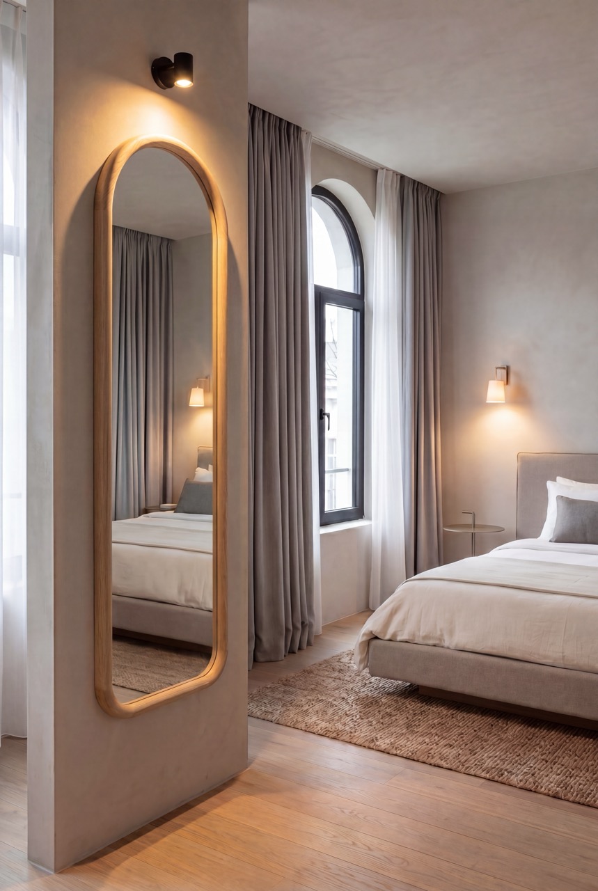 Maj Wood - Arched Mirror 180x60 cm Natural 8