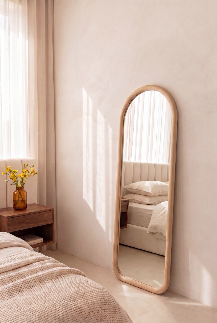 Maj Wood - Arched Mirror 180x60 cm, Natural