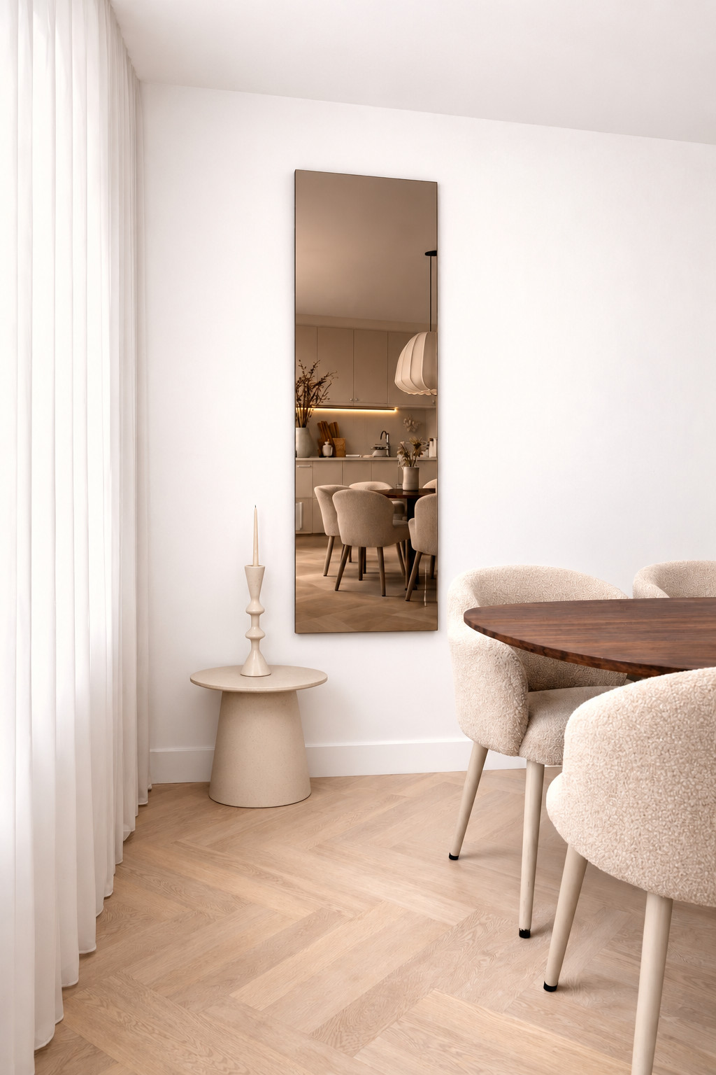 Finn Frameless rechthoekige spiegel 170x50 cm bronze walnut 2