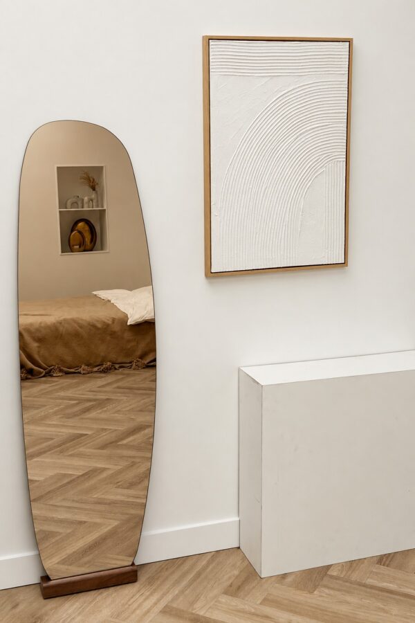 Organische spiegel Frameless 170×50 cm bronze/walnut
