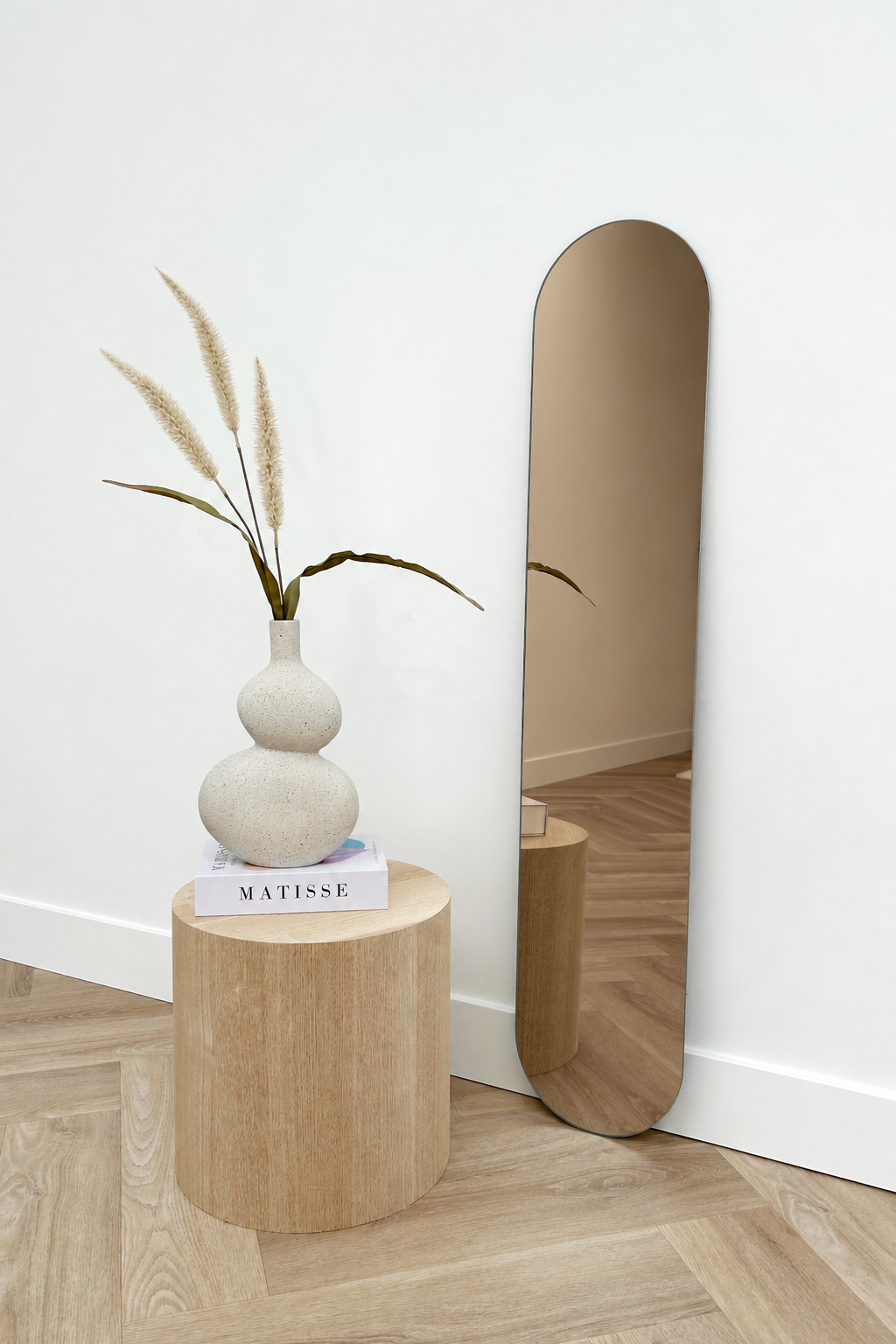 Miroir ovale sans cadre Lara, 120 x 24 cm, bronze 2