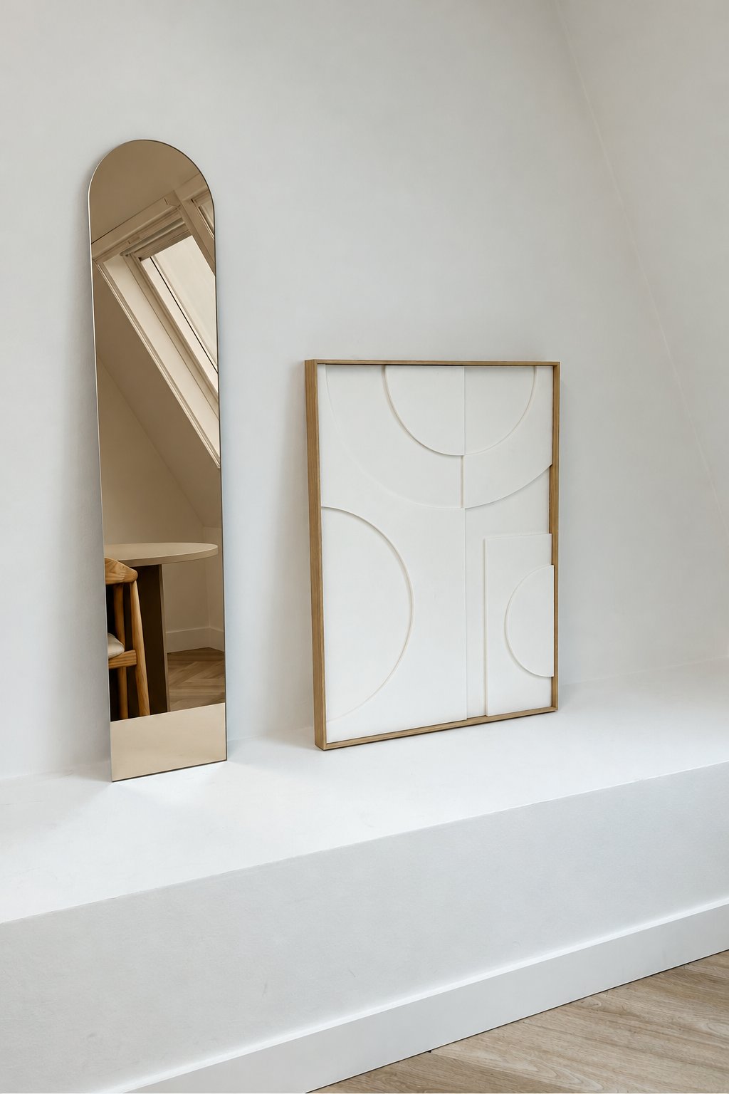 Maj Miroir incurvé sans cadre 120 x 24 cm, bronze 2