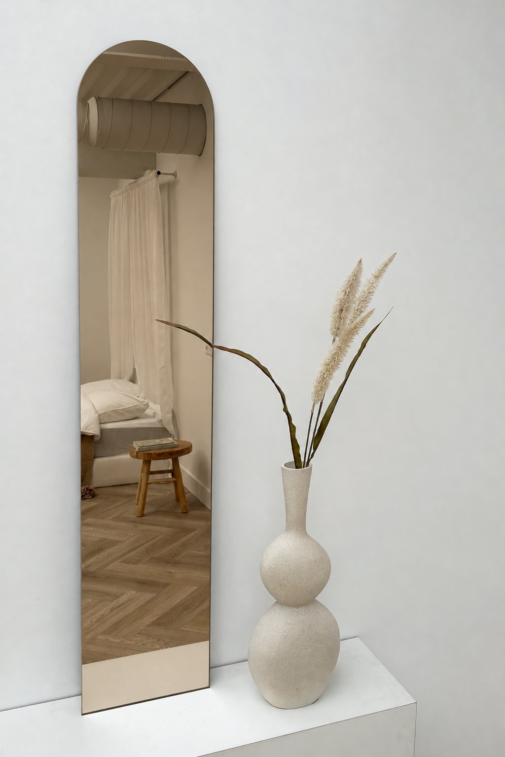 Maj Miroir incurvé sans cadre 120 x 24 cm, bronze 3